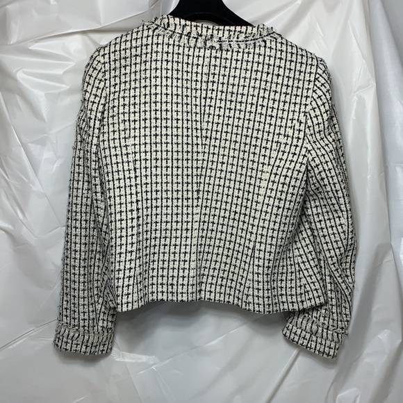 Wmn's Apostrophe Blk Wht Crm Pckt Blzr Jkt Sz 16P - Picture 3 of 6